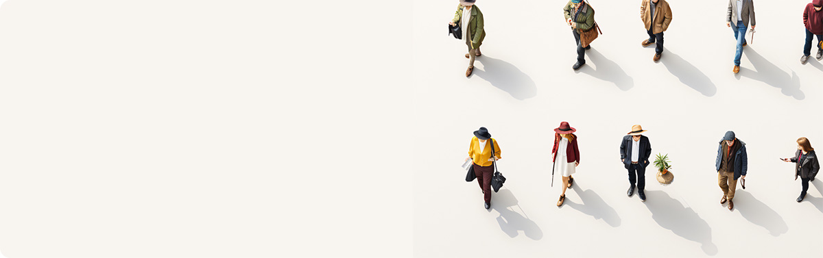 Graphic of people walking